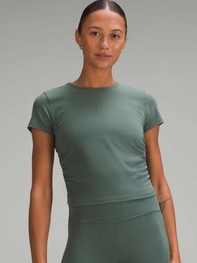 Lululemon All It Takes Nulu Short Sleeve Top - 10, Desert Green